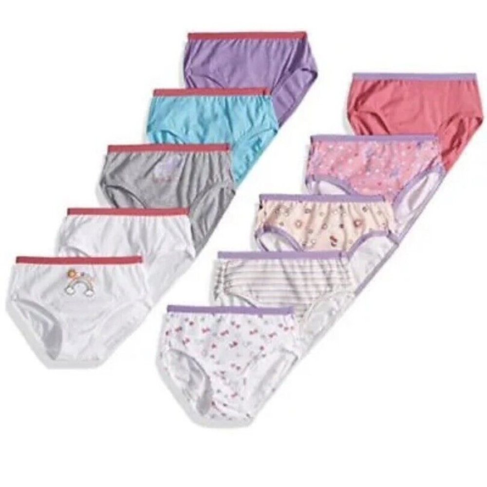 Hanes Girls' Brief Multipack - Assorted 10 Pack Tagless Size 14 #317